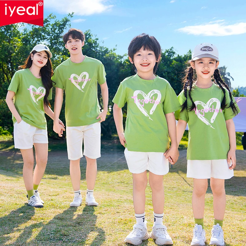 

IYEAL Summer New Family of Four Family Costume, Vacation Group Class Clothing, Travel Party, Multi Color Matching Set