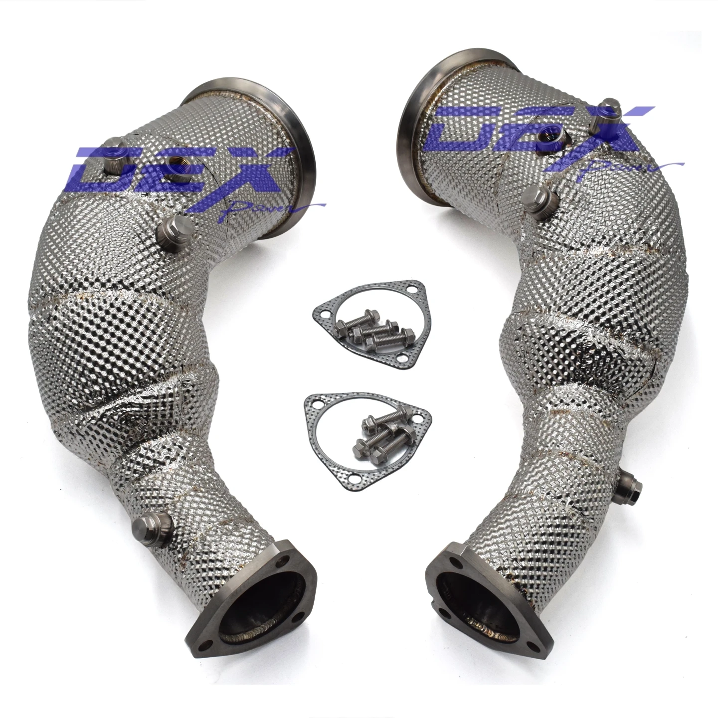 DEX Downpipe for 2019+ RS6/RS7 C8 4.0 TFSI Biturbo V8 EA825 DJPB/DWLA/DYGB/DYGA SS304 Heat Shield Performance Exhaust Down Pipe