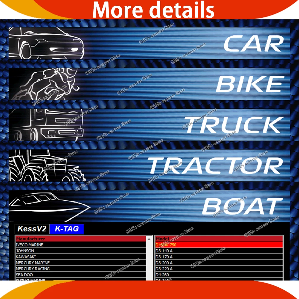 2026 HOT Kess V2 V5.017 Unlimited Repair Kit Complete Toolbox Car Truck KTAG 7.020 Tuning Ecu Chip ECU program