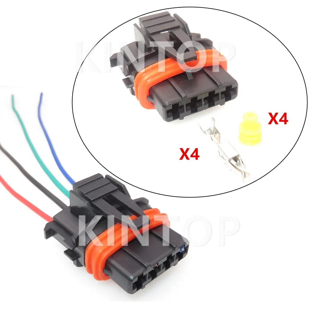 1 ชุด 4 Pins AC Assembly อุปกรณ์เสริมอัตโนมัติ 368162 -1 1928404745   คอยล์จุดระเบิดรถยนต์แรงดันสูงแพ็คเกจสายไฟพร้อมสายไฟ