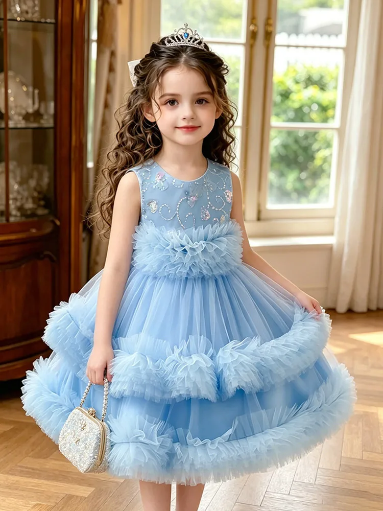 New Baby Girls Summer Cute Sequined Tutu Dress, Princess Kids Sweet Dress 1- 6 T