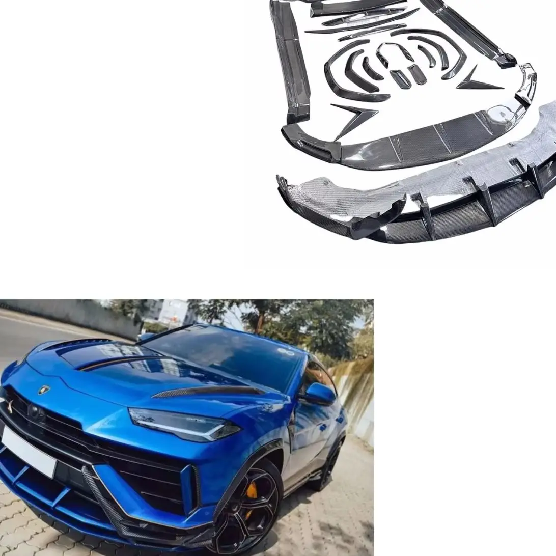 أجزاء جسم السيارة الكربون الجبهة حافة مصد السيارة الجانب تنورة رجل سوري نمط بوديكيت لامبورغيني URUS S طقم الجسم #2
