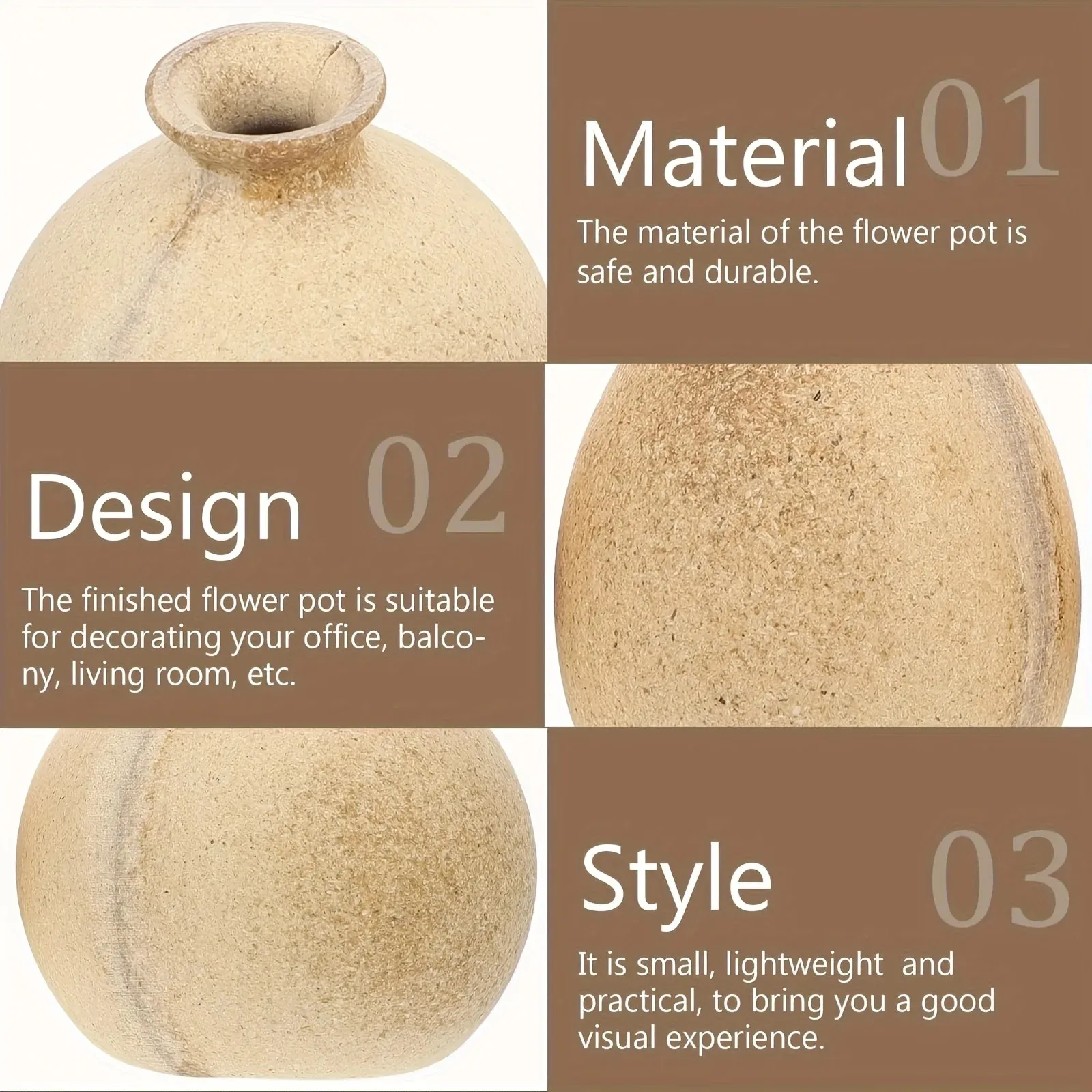 Unfinished Irregular Blank Vase Set Paintable and Stickerable DIY Hand Craft Vases Home Decoration Gift for Art Lovers
