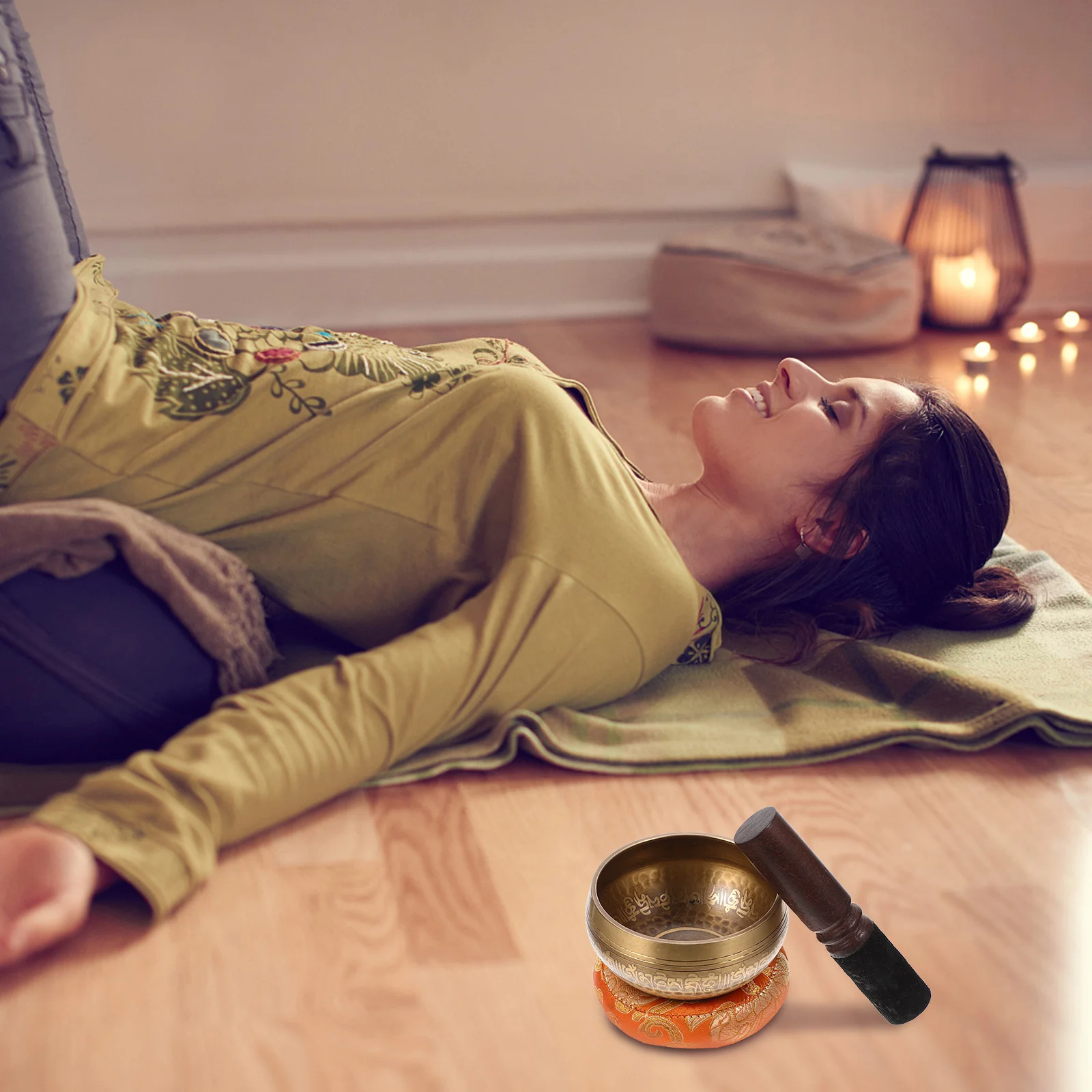 

1 set 1 Set Meditation Singing Bowl Lightweight Portable Yoga Sound Therapy Healing Decor Durable Craftsmanship Singing Bowl Set