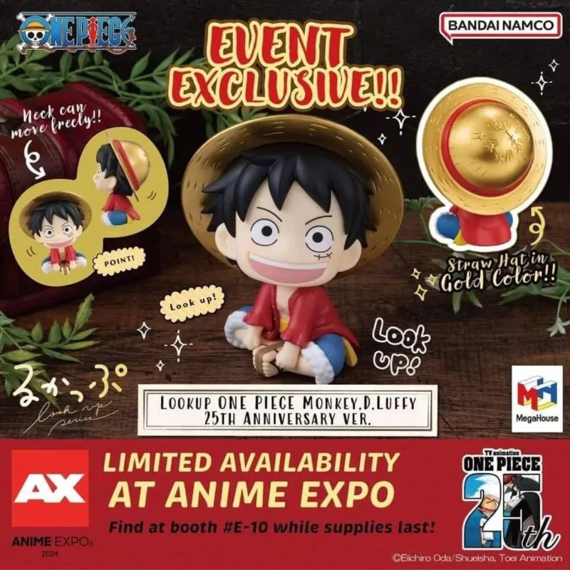 Figura Original de Luffy con Sombrero Dorado, Edición Limitada del 25 Aniversario de One Piece, Decoración de Habitación, Regalo de Cumpleaños, Regalo de Navidad