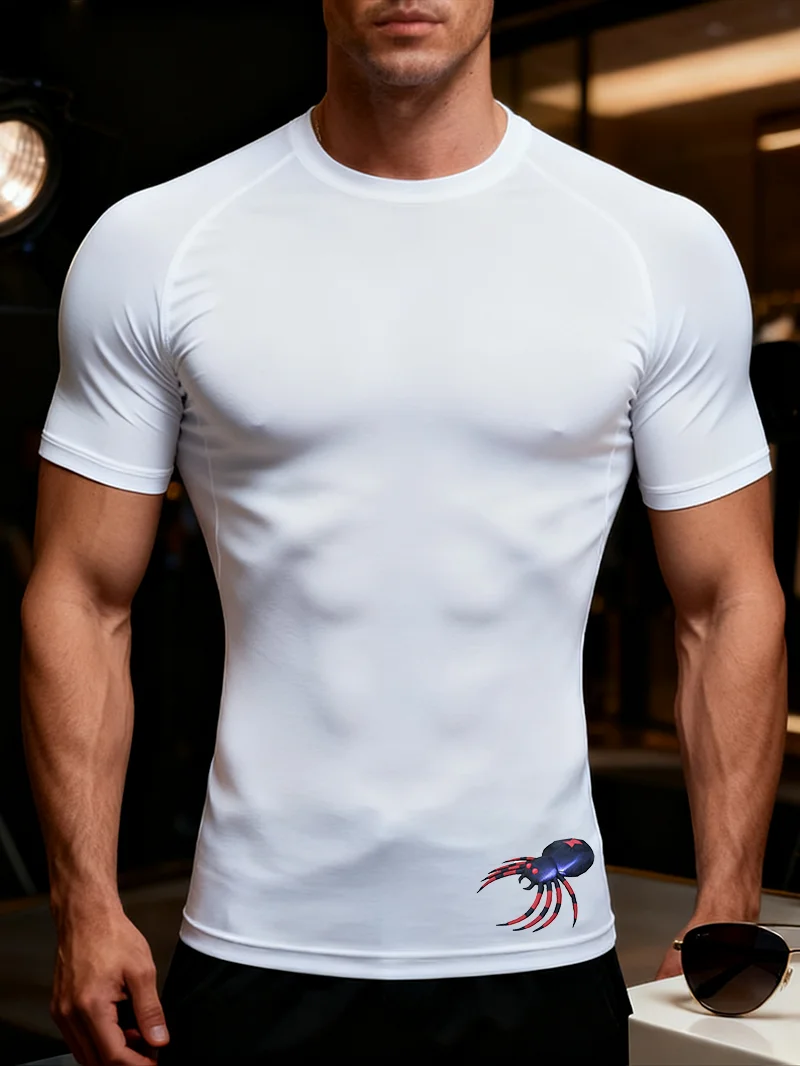 

Компрессионные футболки для мужчин с принтом «Жук», быстросохнущие, для спортзала, фитнеса, пляжа, бега, тренировок, весенние спортивные топы