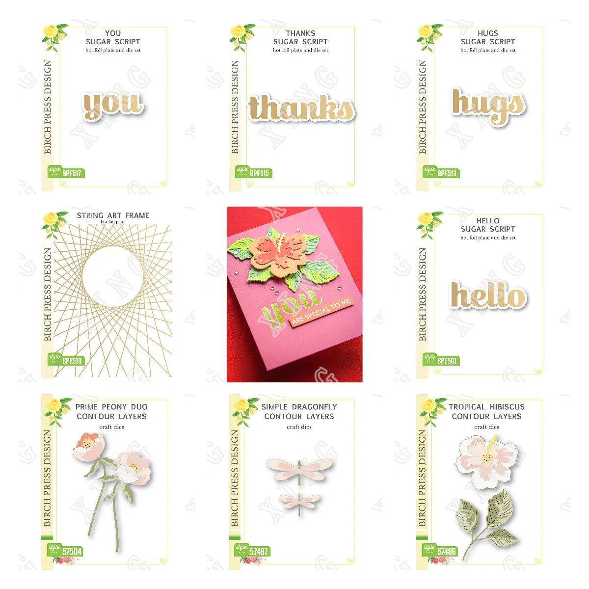 New String Art Frame you Thanks Hugs Hello Sugar Script Hot Foil prime Peony Duo Dragonfly Tropical Hibiscus Contour Layers Dies