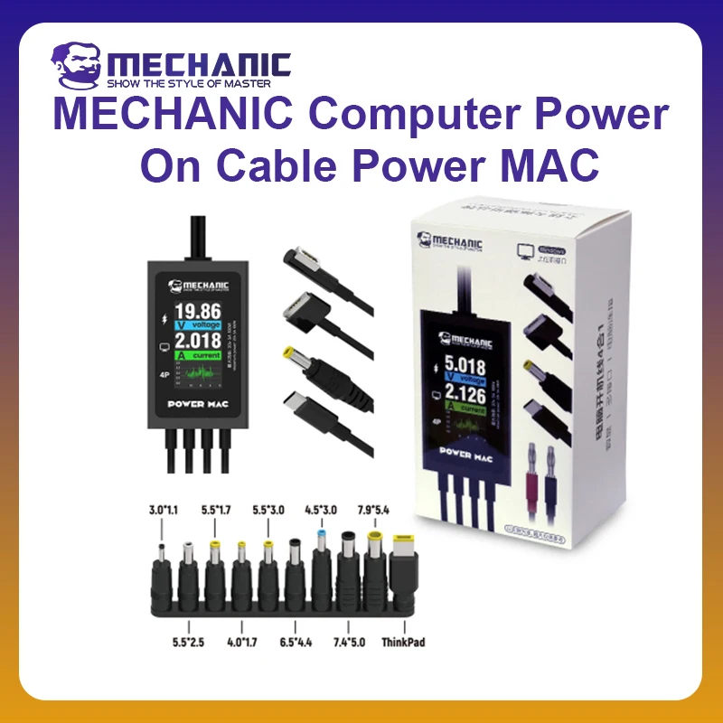 MECHANIC OFFICIAL PowerMAC Boot Cable Overcurrent Protection For iPhone Android Phone Motherboard Repair Power Supply Test Cable