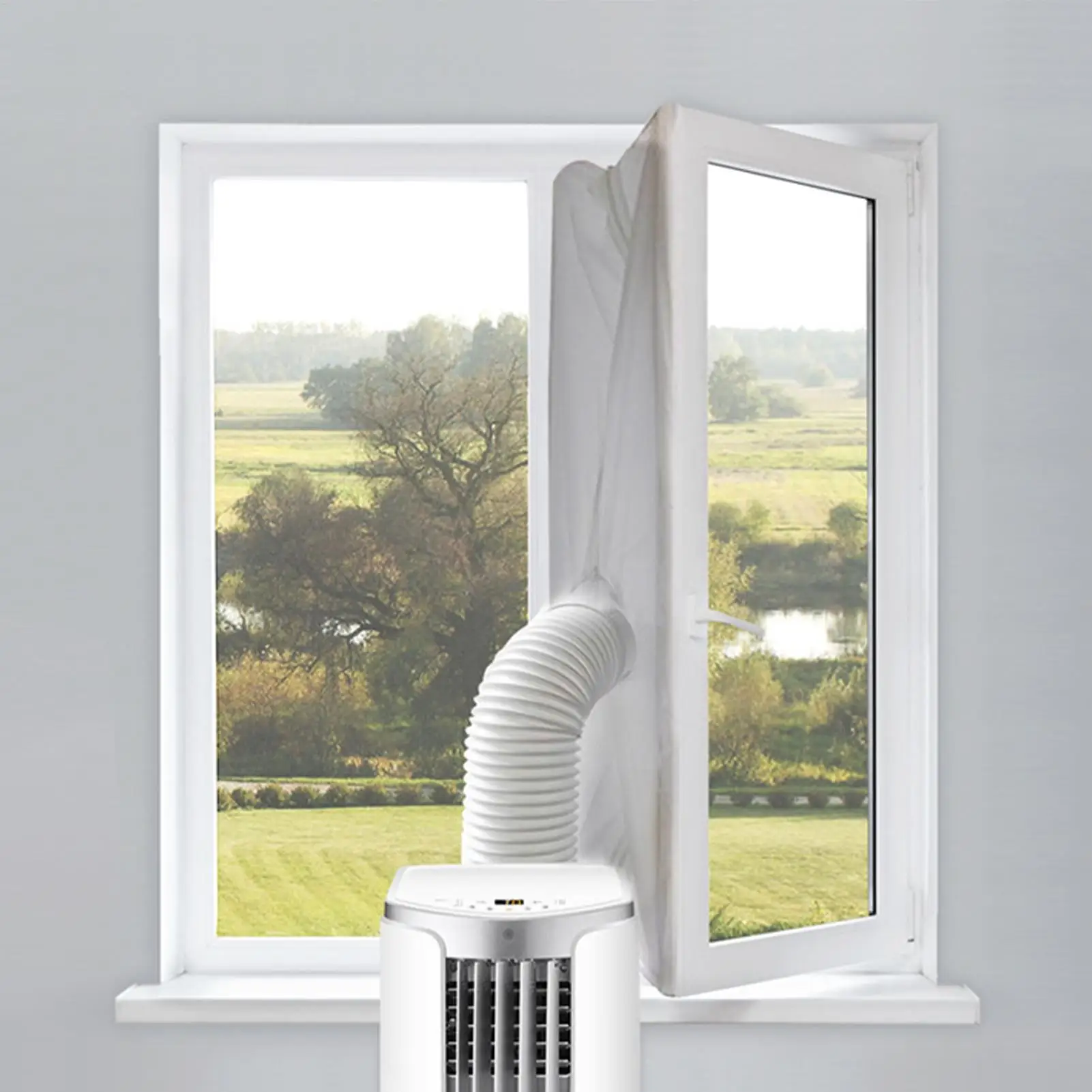 Zip Design AC Window Seal Insulation Kit Portable Air Conditioner Vent Sealing Cover for Bedroom Apartment Dorm Office Workshop