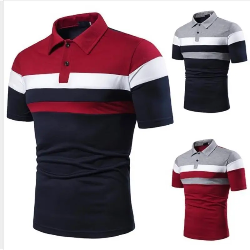 

Мужская футболка irts Cotton ort Sve round Ne Youth Faion Stand Fit с вышивкой No Iron Treaent Повседневная одежда