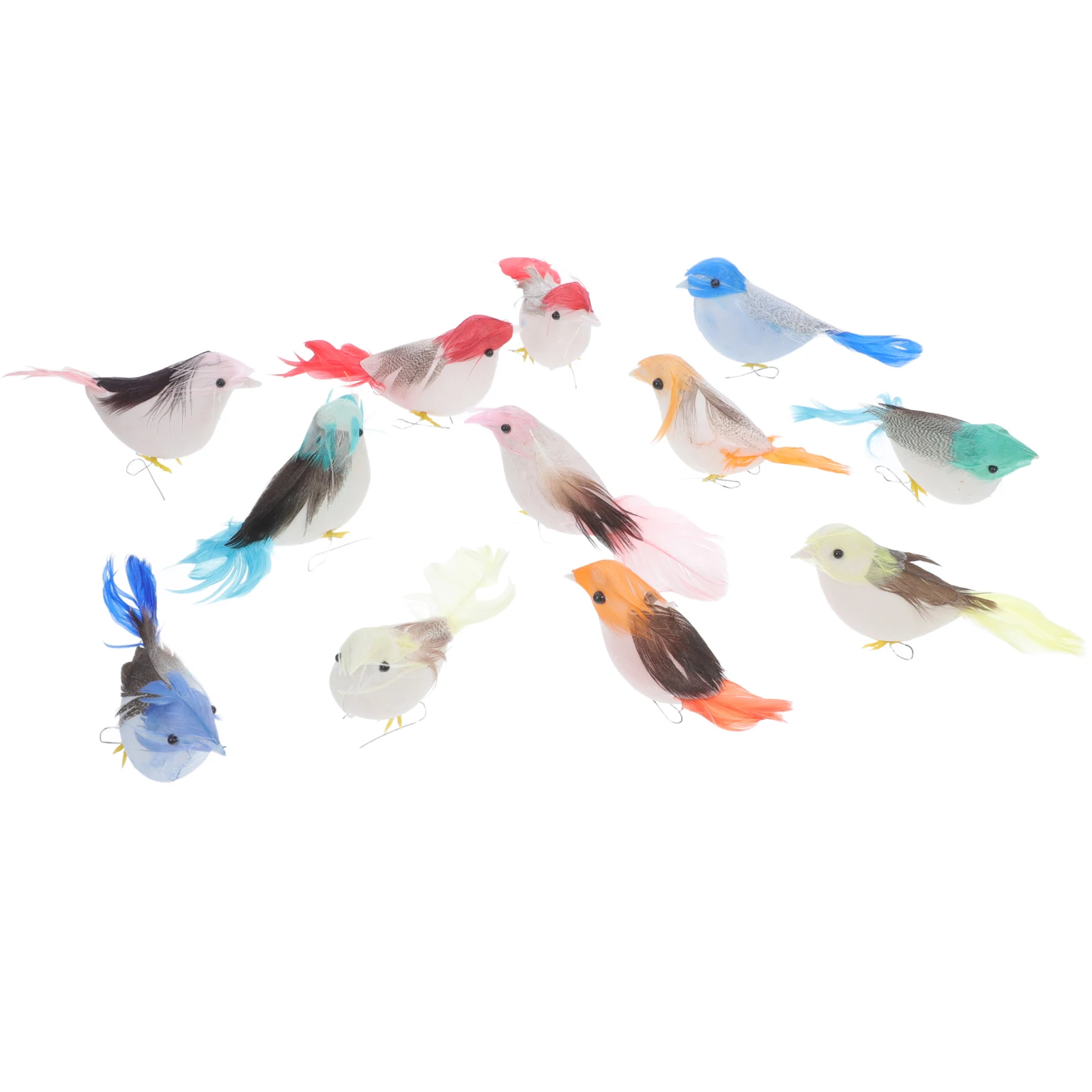 

12pcs Artificial Colorful Birds Decoration Garden Flower Figurines Home Realistic Imitation DIY Craft nament Statue