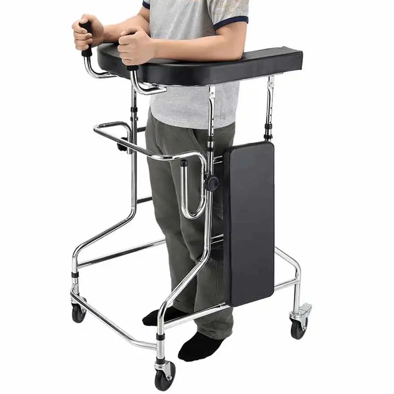 High Quality Hot Sale Adult Walker Aid Hemiplegia Walker Standing Frame With Wheels