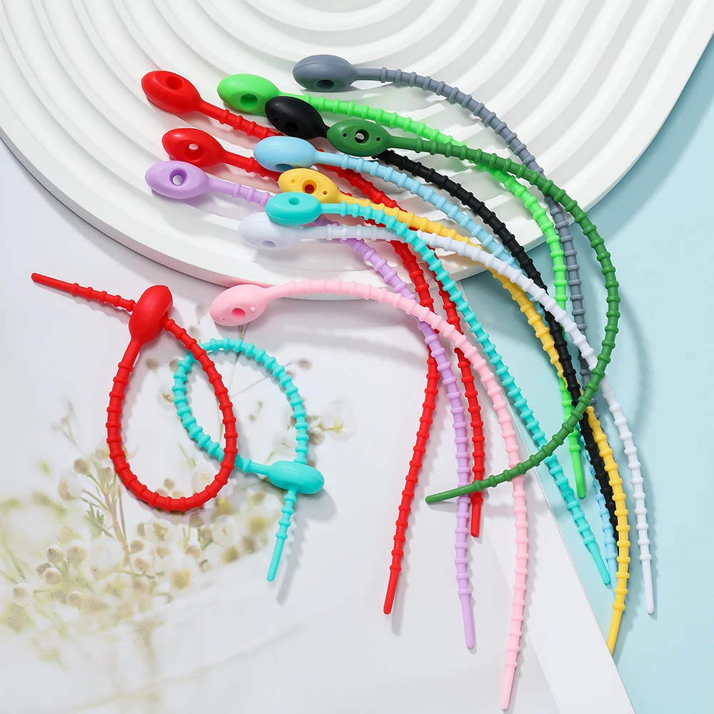 2-5pcs/Lot Key Chain Tag Rope Silicone Rubber Twist Wire Cable Loop Screw Lock Ring Key Holder Keyring DIY Handmade Findings