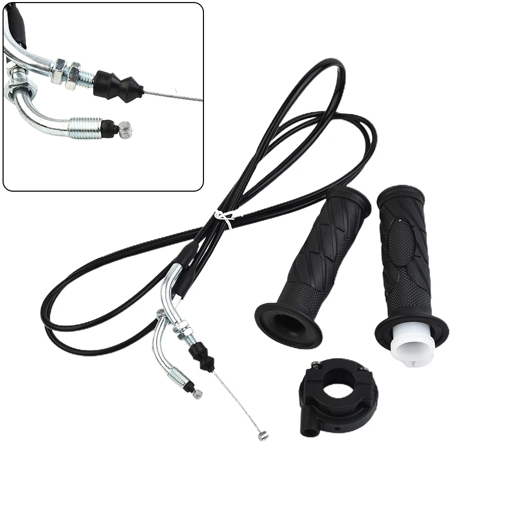 Parts Practical Hand Grip Throttle Cable Plastic Quadbike 1 Pair Replacement 1 pair Rubber Metal Scooter Black