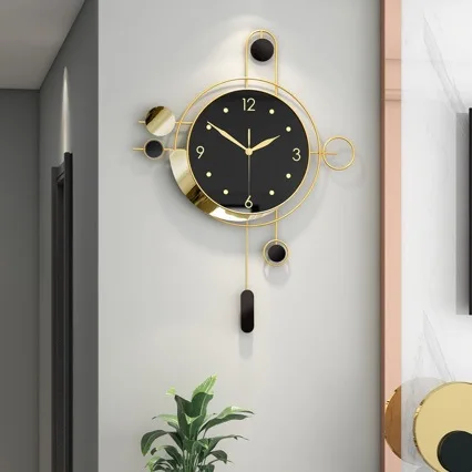 Nordic light luxury clocks wall clock living room home wall hanging fashion creative atmosphere wall watch modern decoration