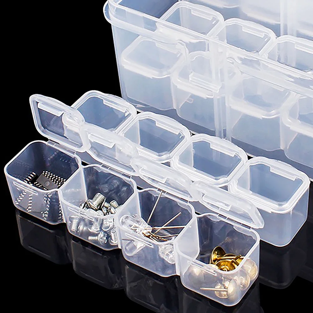 20/1Pcs Mini Plastic Box Transparent Square Storage Container Case Dustproof Packaging Display Box For Earring Jewelry Organizer