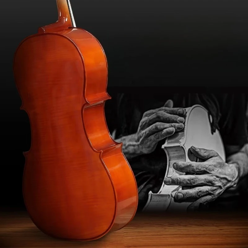 With Black Padded Soft Gig Bag Rosin Wholesale Good Quality Solid Spruce Wood Varnish Full Size 4/4 Cello 4/4 3/4 1/2 1/4 CN;