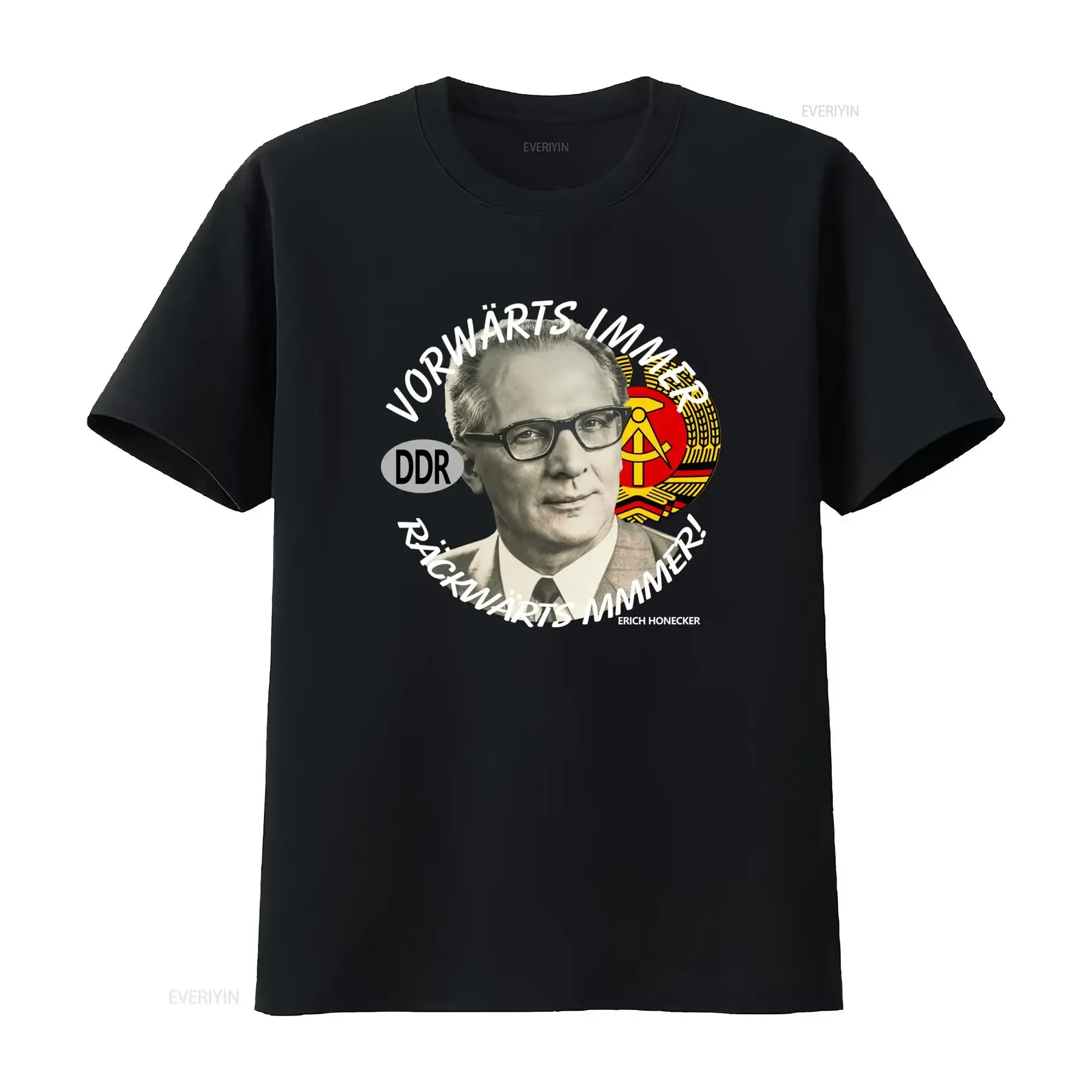 Erich Honecker GDR DDR Vorwärts Immer Räckwärts Mmmer SED T-Shirt 35676 Vintage Washed Stretched Streetwear Vielseitig Stilvoll