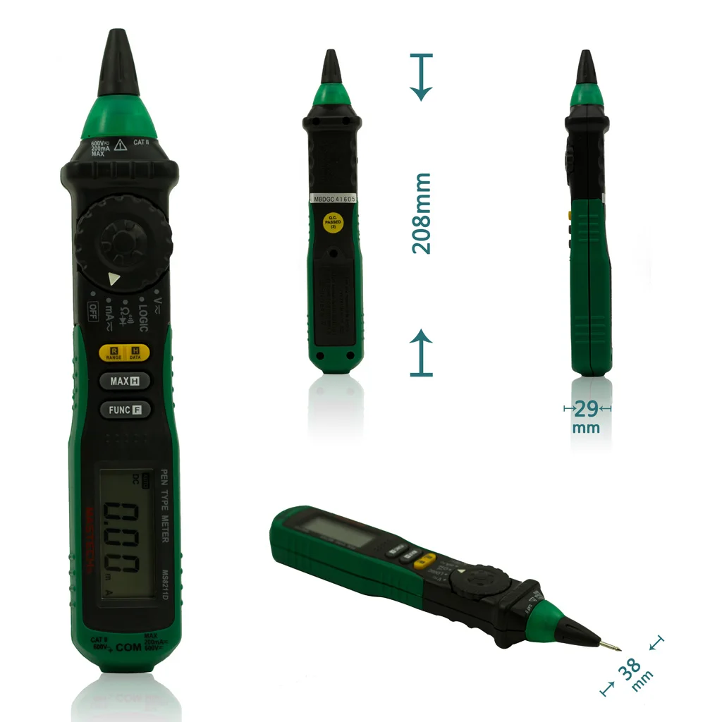 Mastech MS8211 Pen-Type Auto-Ranging Digital Multimeter with Non-Contact AC Voltage Detector