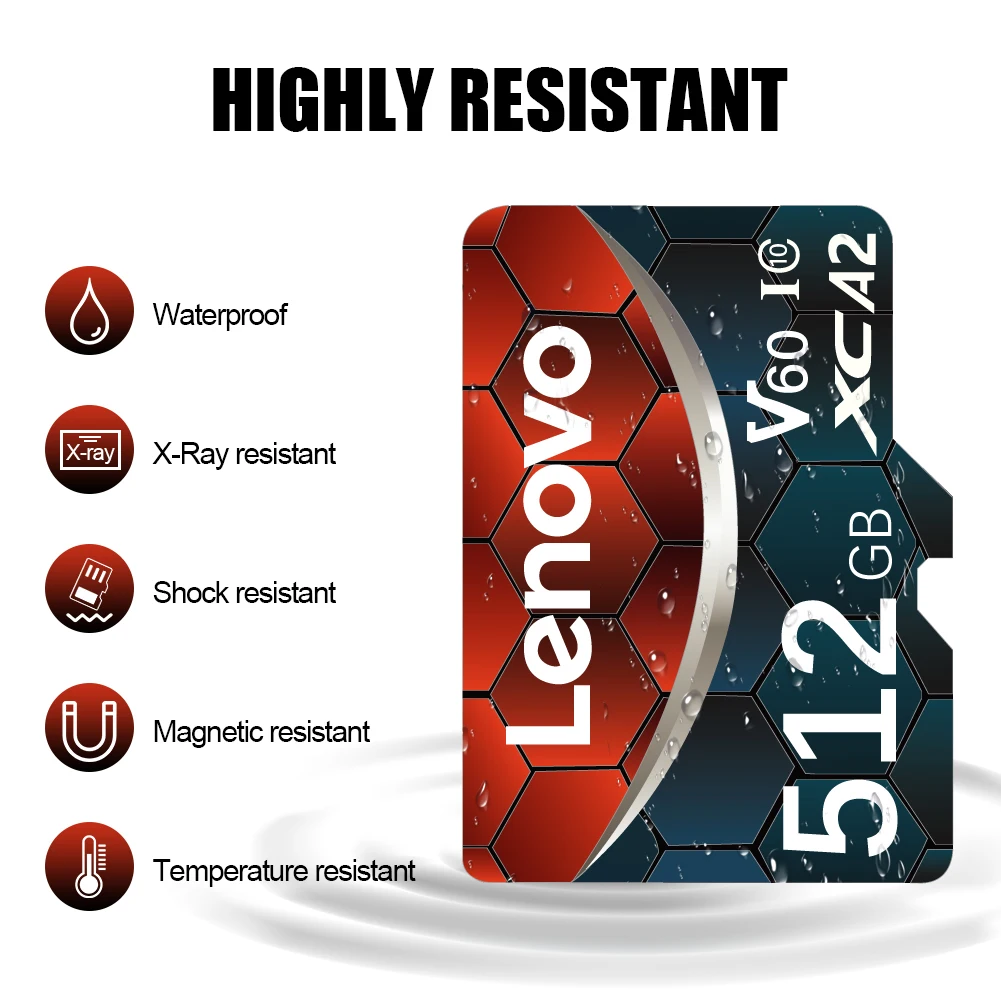 Lenovo Original 512GB Micro SD Card 64GB 128GB 256GB Class10 SDXC U3 4K Memory TF Card for Drone Phone Switch Camera