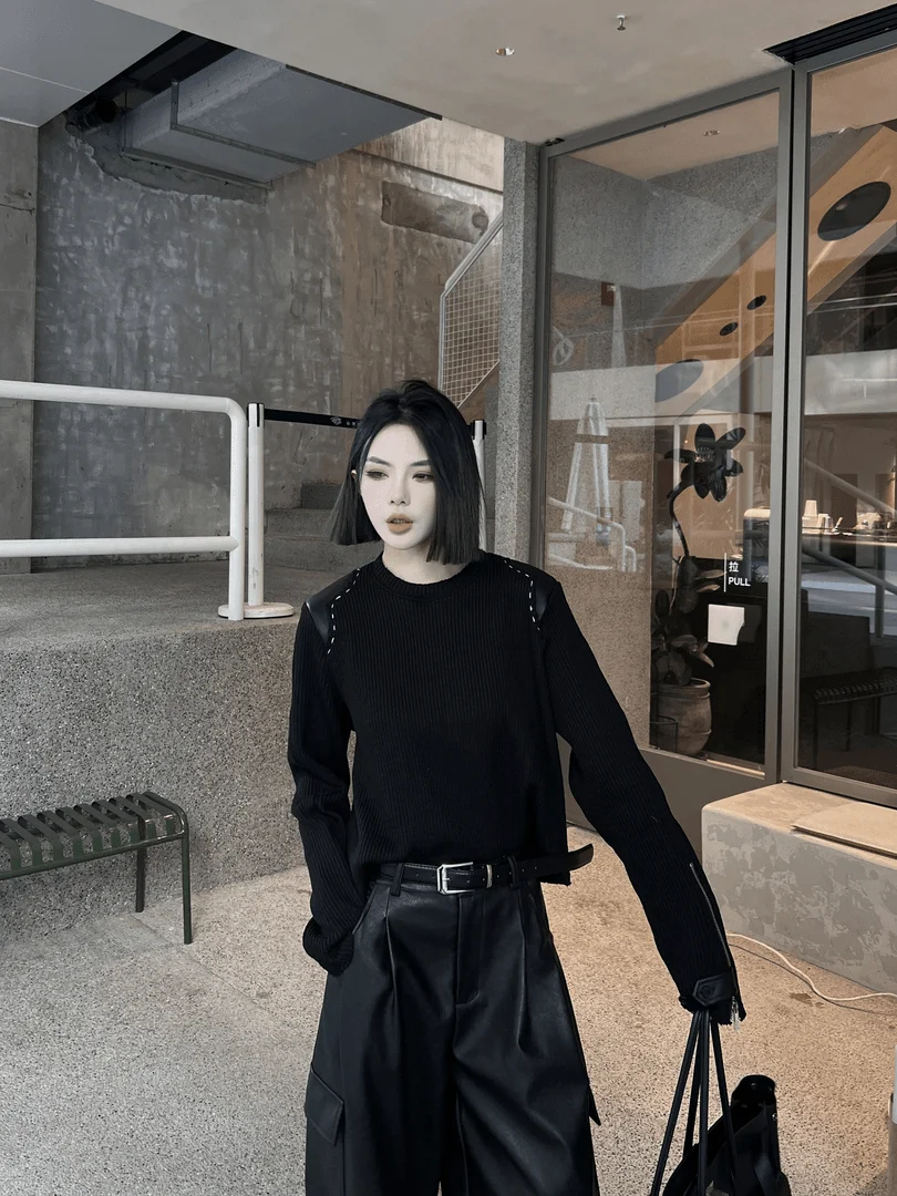 

Ele Bla Loose Knitted Sweater Women's Faion Spring New Sle Unique Top Trendy Sweater Comfortable Korean Version Lon...