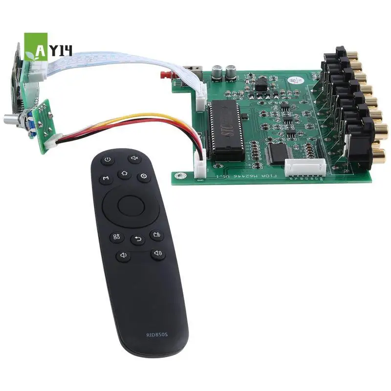 AY14 -Dlhifi F11 M62446 Preamp 5.1 6 Channel Fully Independence Remote Control OLED Display For Hifi Amplifier DAC Durable Easy