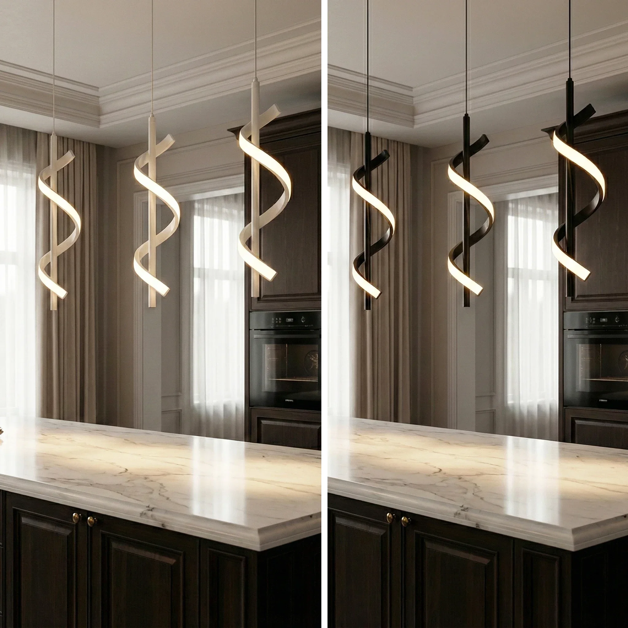 Lustre LED Pendant Light for Kitchen Dining Table Ceiling Hanging Lamp Living Room House Decoration Fixture