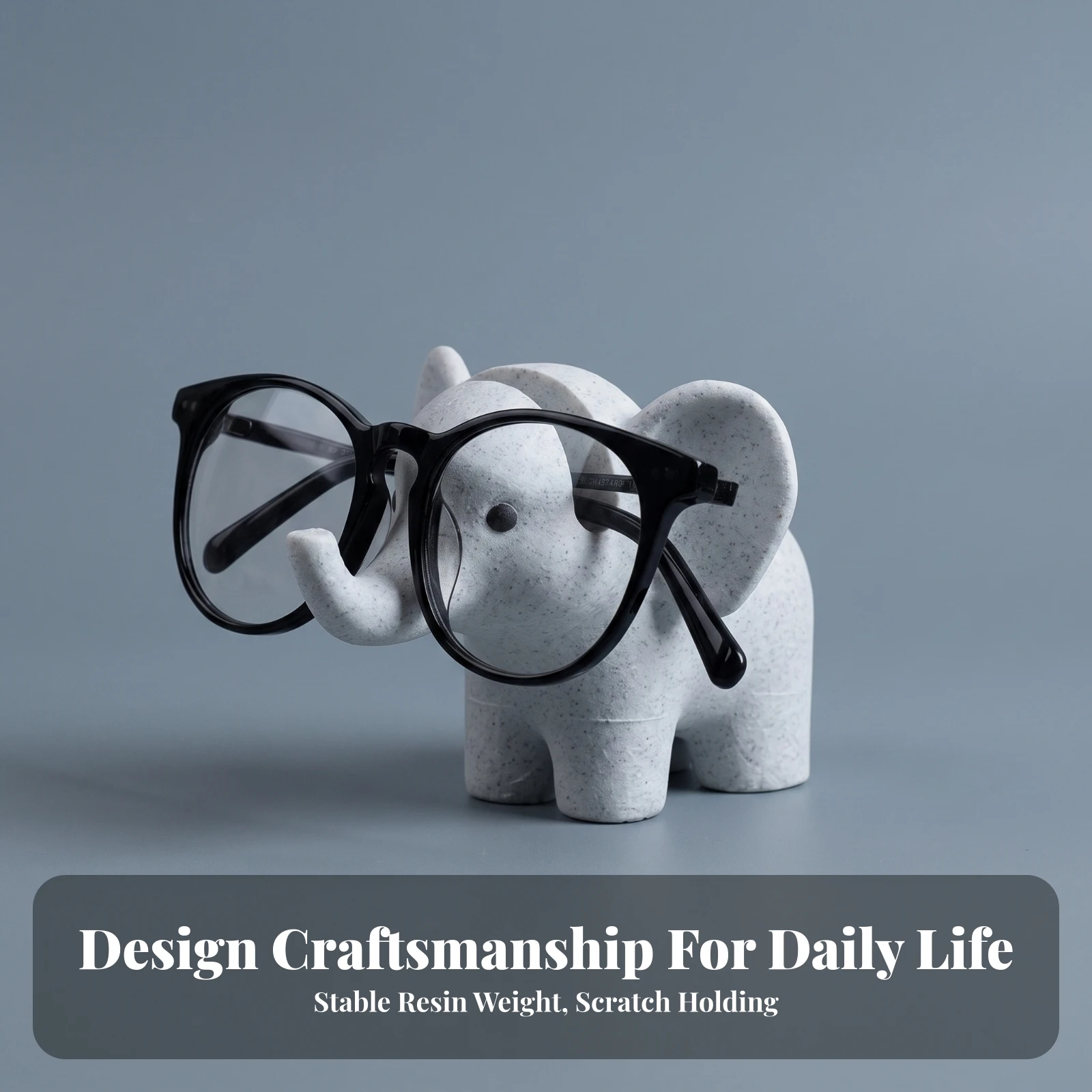 Elephant Eyeglass Holder Robust Elephant Glasses Holder Eyeglass Stand with Trunk Support Cute Decorative for Desk, Nightstand