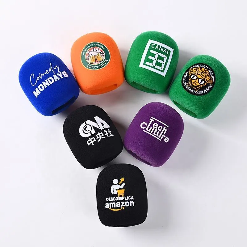 Microphone custom sponge cover  flocking foam windscreen microphone foam shield with logo print for Rode go wireless microphone
