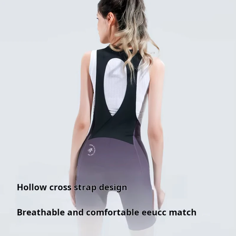 LAMEDA Women's Cycling Bib Shorts High Elastic Suture Cycling Clothes With Upf 50+ Protection Quick Drying Sports Shorts - Image 2