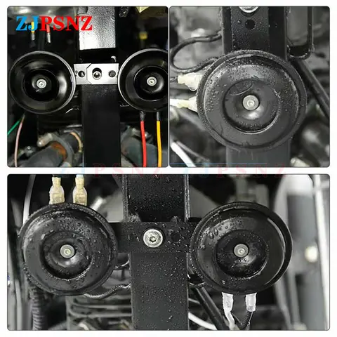 스쿠터 전자 자전거 경적 6V 12V 24V 36V 48V 60V 72V 오토바이 전기 경적 키트 105Ddb 110db 슈퍼 시끄러운 분지 경적 스피커방수