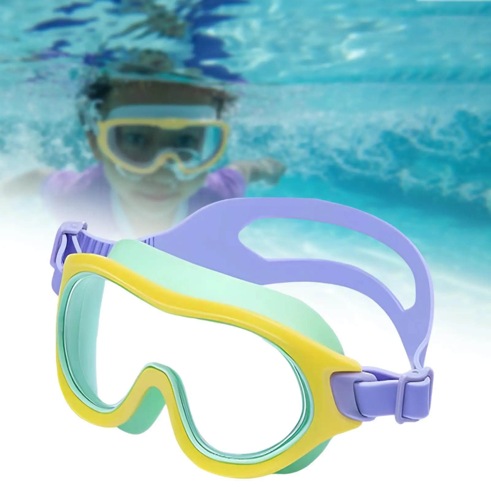 Lunettes de natation portables pour enfants, lunettes de natation pour enfants, cheveux longs et courts