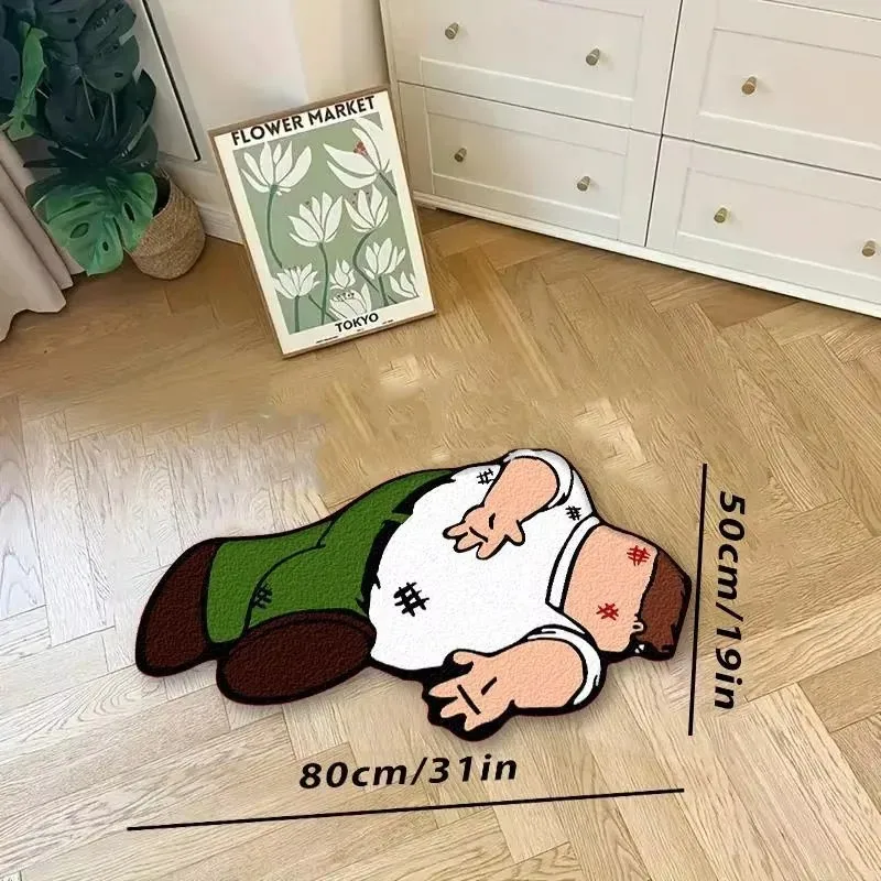 VIKAMA Cartoon Character Pattern Bedroom Carpet, Living Room Decoration Carpet, Bedside Floor Mat, Waterproof Home Decoration