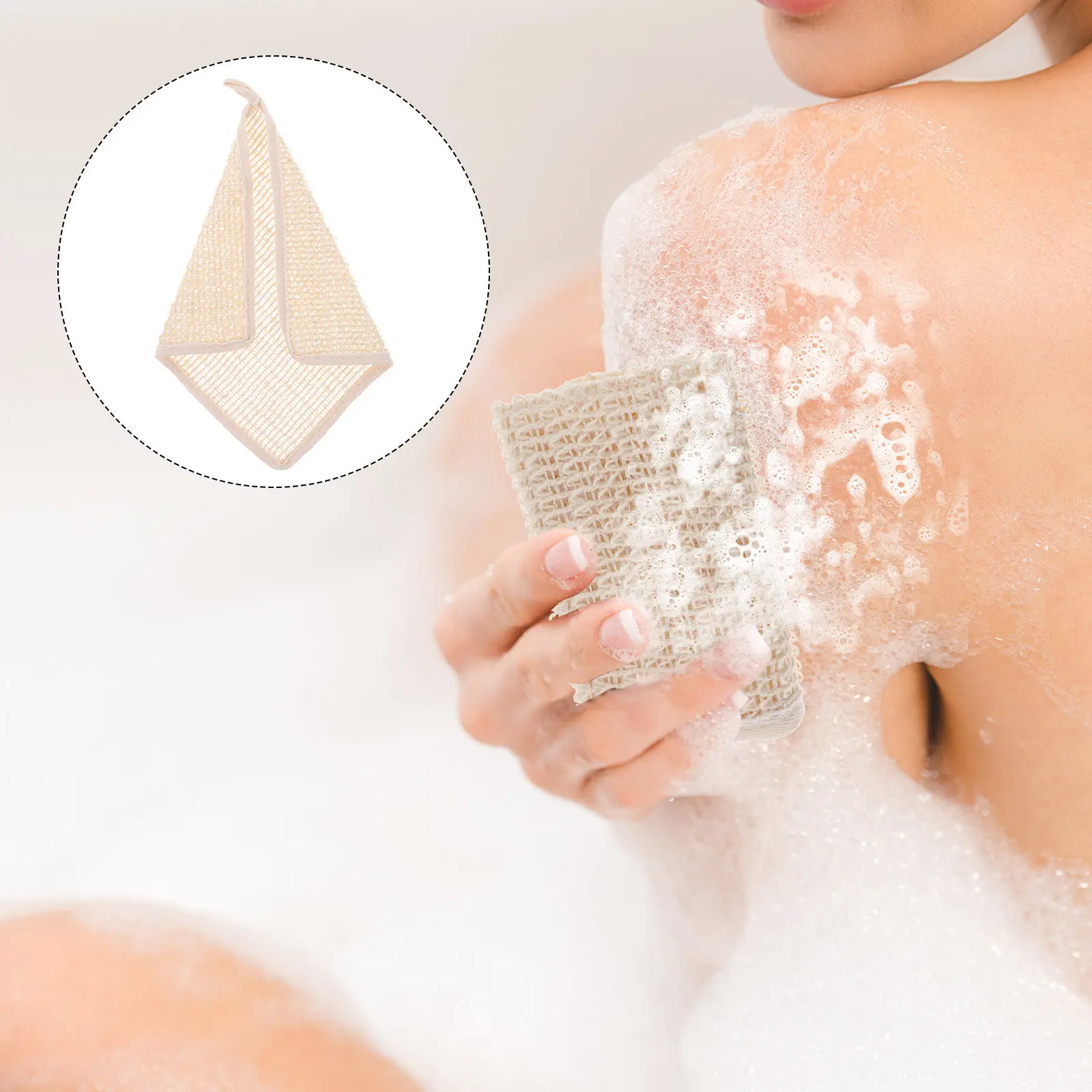

Exfoliating Washcloth Cotton Linen Body Scrubbing Towel Soft Shower Foaming Tool Back Scrubber Skin Cleanser Bath Mesh