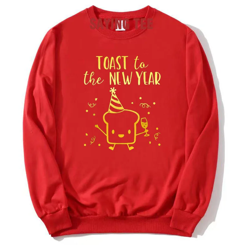 Happy New Year NYE Party Funny New Years Eve Pullower Sweater Toast To The New-Year Drinking Graphic Outfits Cool Cotton Sweater