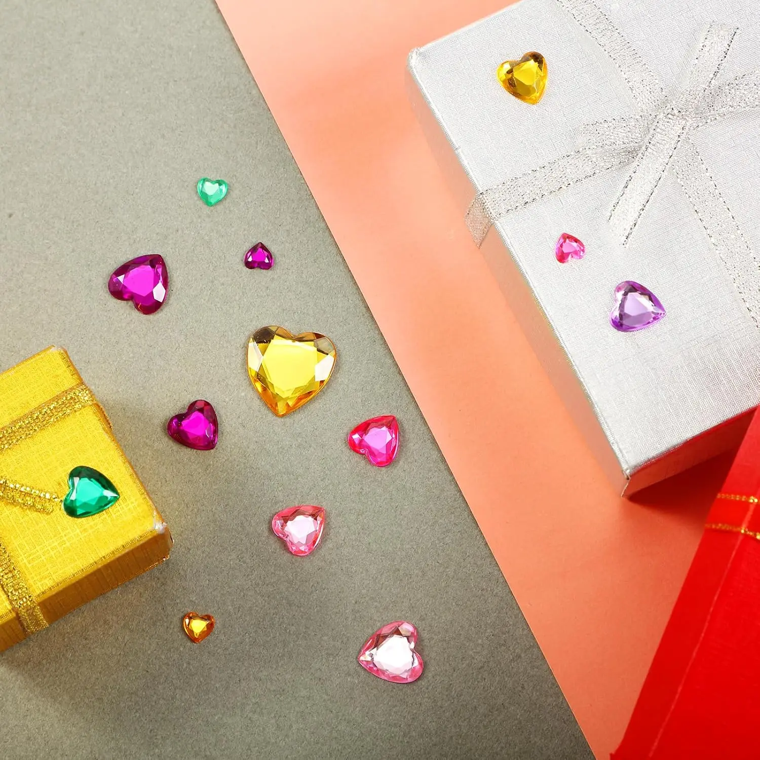 510 ชิ้นเล็บอะคริลิคหัวใจแบนอะคริลิคเจาะสําหรับงานแต่งงานวันวาเลนไทน์ตกแต่ง DIY เครื่องประดับหัตถกรรมทํา