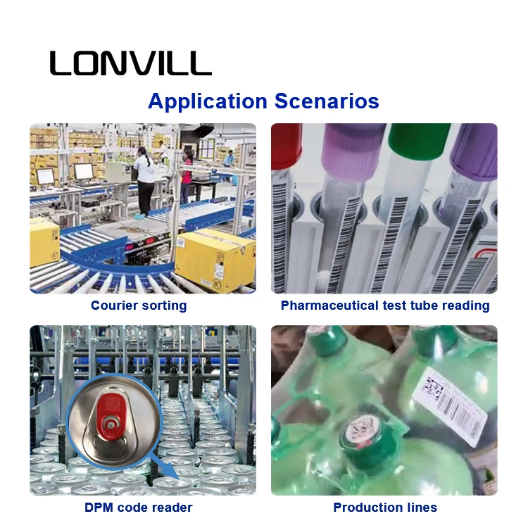 Pemindai Barcode Industri Reader Ethernet Fixed Mount Pemindai Kode QR, Pemindai Barcode Industri 2D untuk Dijual