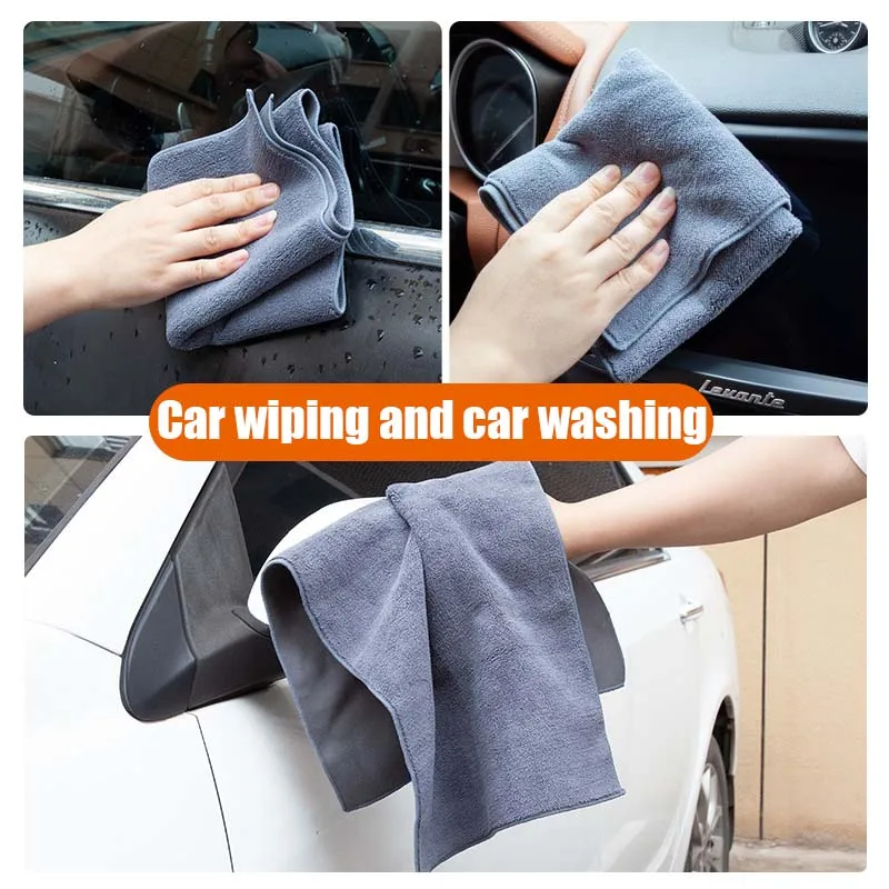 S M L Car Wash Towel Car Cleaning Double-Sided Velvet Towel Coral Velvet Water Absorption and Stain Removal Suede Car Towel