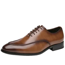 Genuine Leather Business Dress Shoes for Gentleman Elegant Lace-Up Formal Wedding Dress Shoes Size 39-45