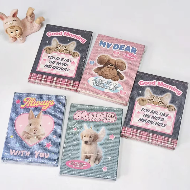 80Pcs Kawaii A7 Notebook Bunny Bear Puppy Diary Agenda Planner Journal Korean DIY Collect Book Notepad Cute School Stationery