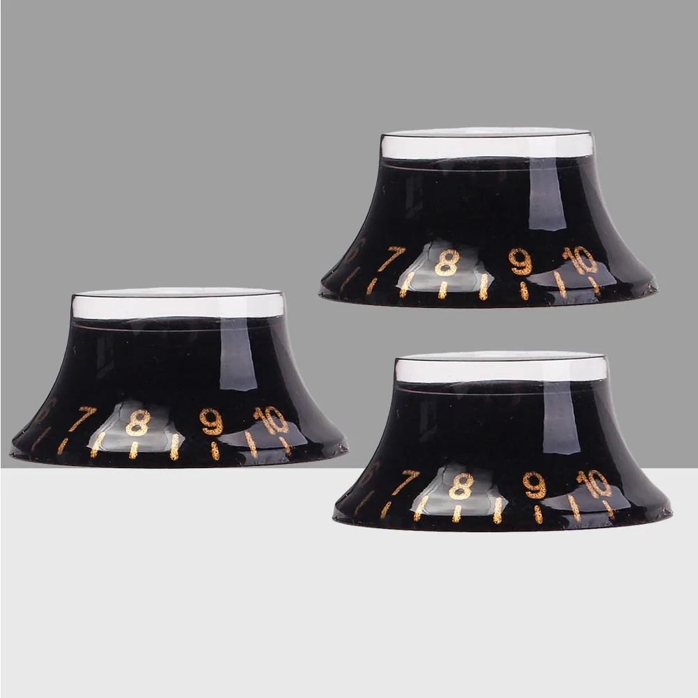 

3Pcs Guitar Control Knobs Set Durable Black Plastic Volume Tone Speed Caps Replacement for Electric Guitar Control Knobs Cap