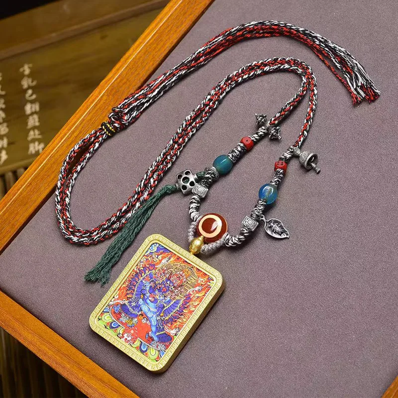 

Davide Vajra Thangka кулон свитер цепочка стеклянная посуда сито разноцветная плетеная веревка ожерелье
