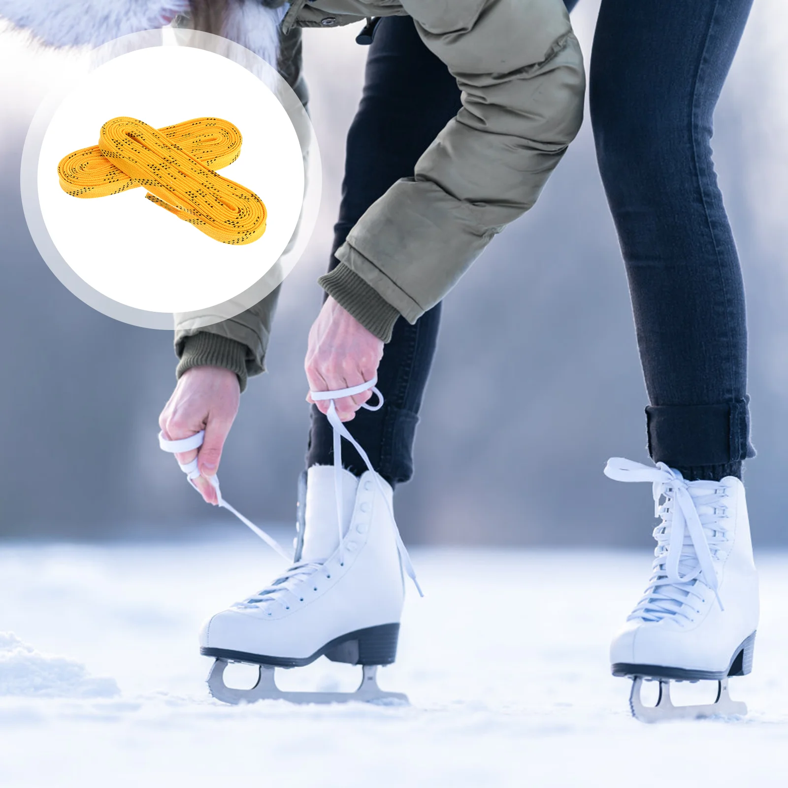 

Professional Ice Hockey Skate Laces Waxed Shoelaces Anti-Freezing Anti-Fracture Shoe Laces for Sports Skiing Hockey