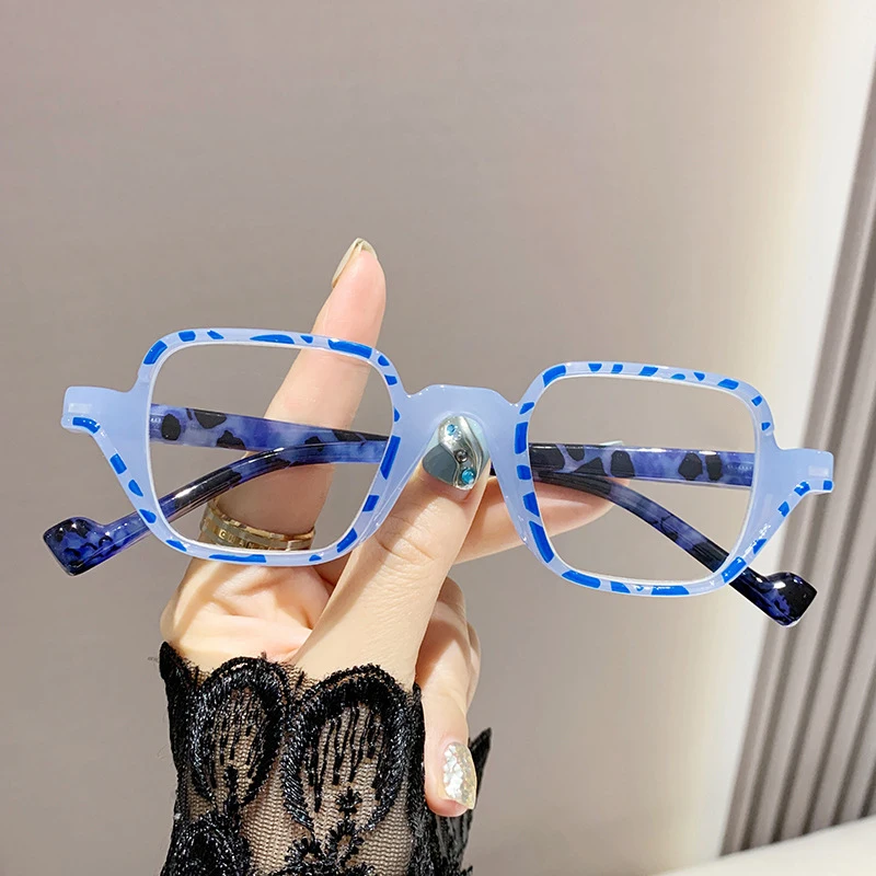 Neu eingetroffene quadratische Computerbrille, PC-Gestell, Damen und Herren, einfache Brille, rechteckige Brille, optische Brille, Blaulichtfilterbrille