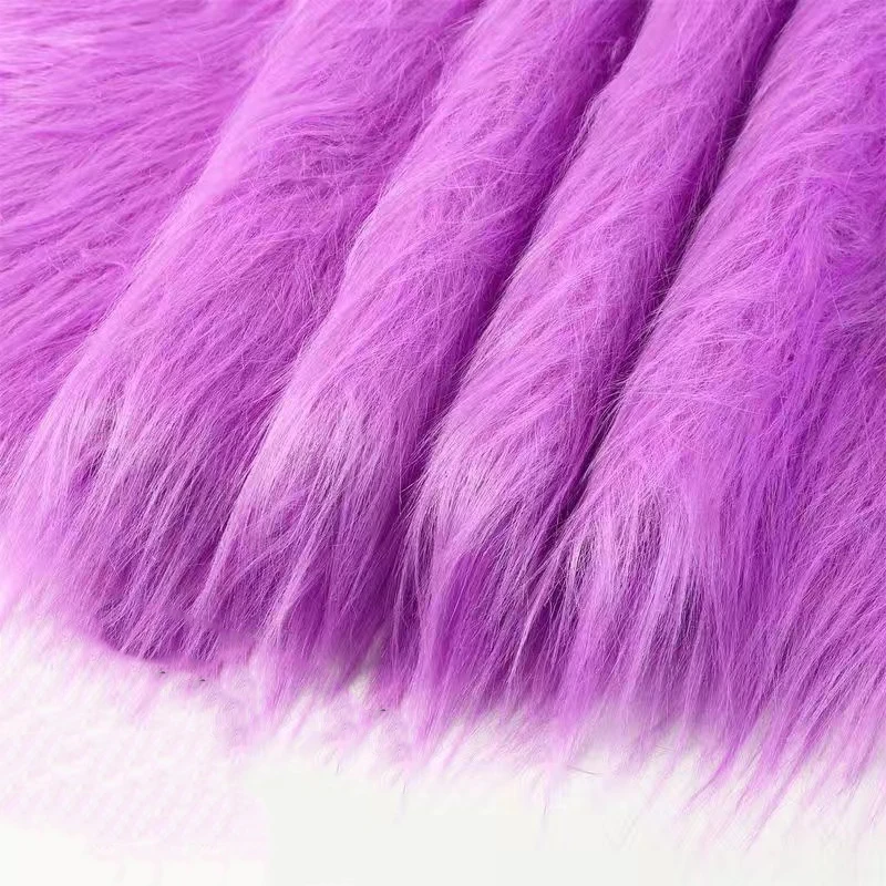 Shaggy Plush Faux Fur Fabric Precut Strips Fluffy Fuzzy Craft Fur For Doll Beard Hair Costume Bag Christmas Party Decoration