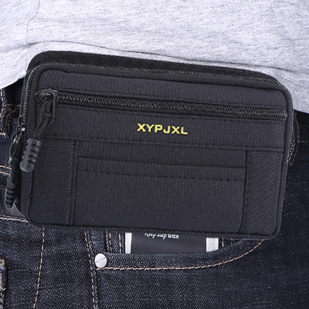 

Men Waist Bag Multi-Compartment Mobile Phone Purse Portable Mini Coin Pouch Canvas Hiking Cycling Travel Tools