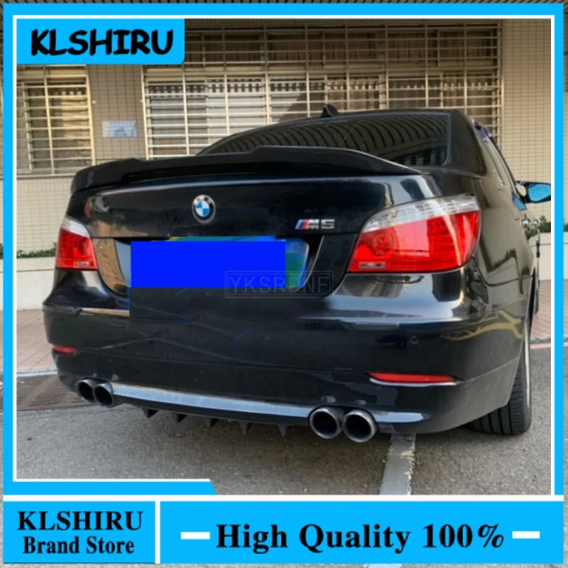 BMW 5 시리즈 E60 M5 용 블랙 스포일러 2004-2009 자동차 후면 트렁크 윙 부트 립, ABS 탄소 섬유 스포일러 장식, 자동차 스타일링