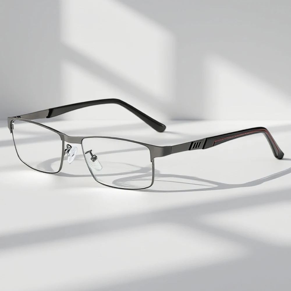 

Luxury Metal Rectangle Reading Glasses Men Vintage Anti-blue Light Presbyopic Glasses Male Fashion Business Reading Glasses