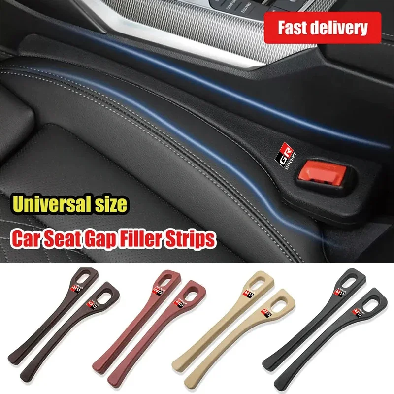 1/2pcs Car Seat Gap Filler Universal PU Leak-proof Filling Strip Anti-Drop For Toyota GR Sport Gazoo Racing Supra Yaris 86 RAV4