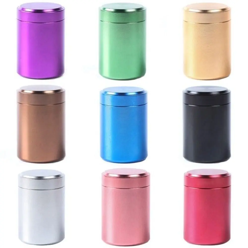 Round Small Metal Aluminum Cans Sealed Loose Tea Packaging Cans Travel Portable Container Jar Sugar Coffee Candy Organizer